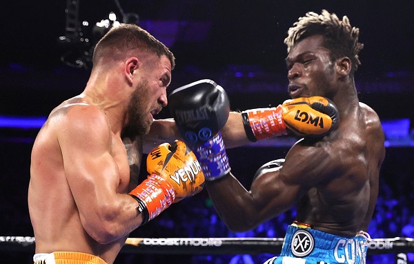 Flashback Lomachenko,(left) connects a left hook to the chin of commey in the bout in the US Flashback Lomachenko,(left) connects a left hook to the chin of commey in the bout in the US
